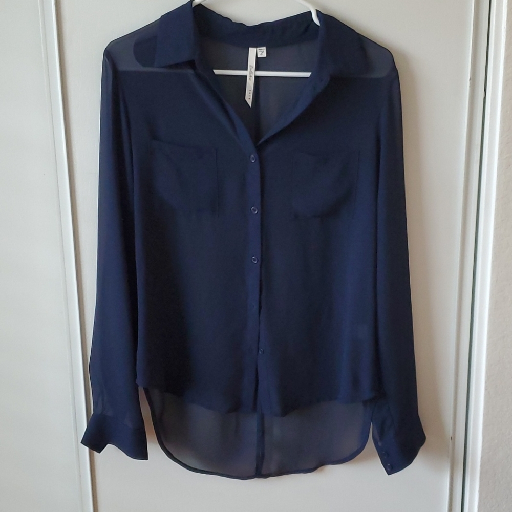 Blue shirt, long sleeves, for women, size small